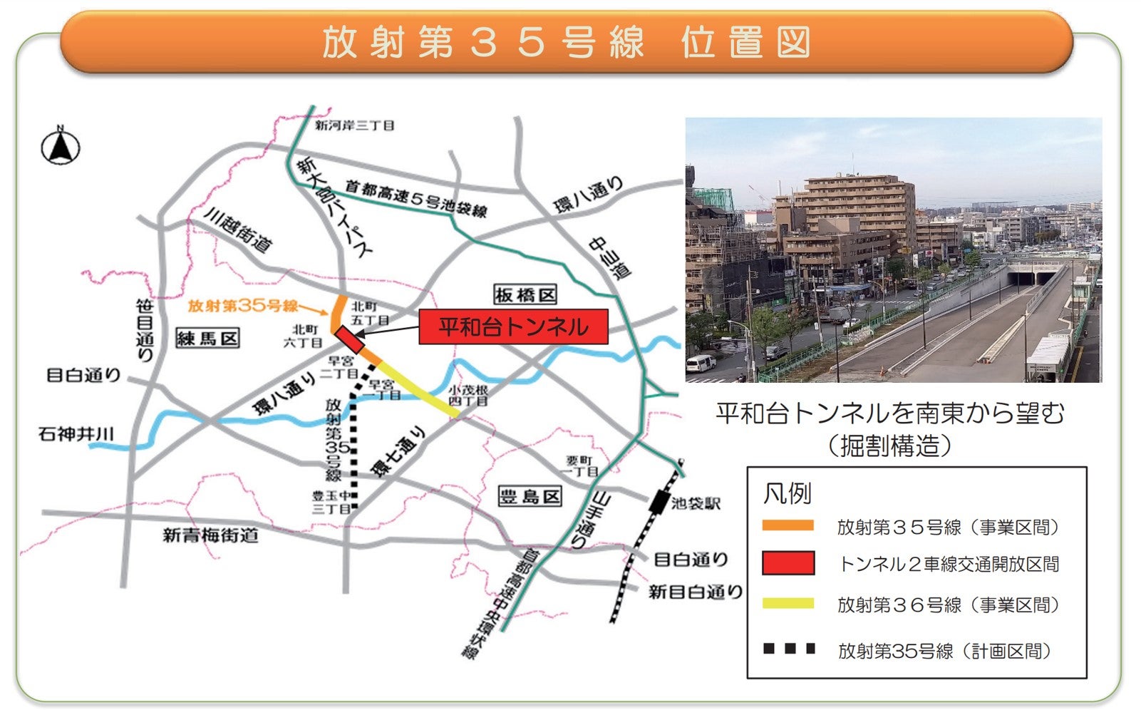 東京都放射35号線の位置図