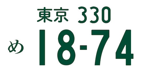 １（J）８（B）74、ジムニーシエラの型式JB74を見事ナンバーで表現したナンバープレートの画像