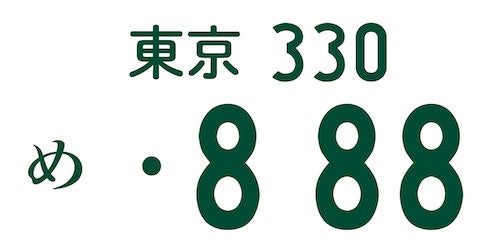 長野県上田市に所縁のある真田家の家紋「六文銭」に見える「・８-８８」のナンバープレートの画像