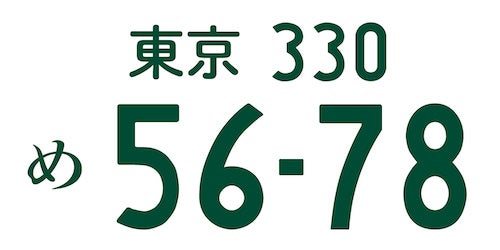 5678の並びで4（死）もなく9（苦）もなくの意味を表現したナンバープレートの画像