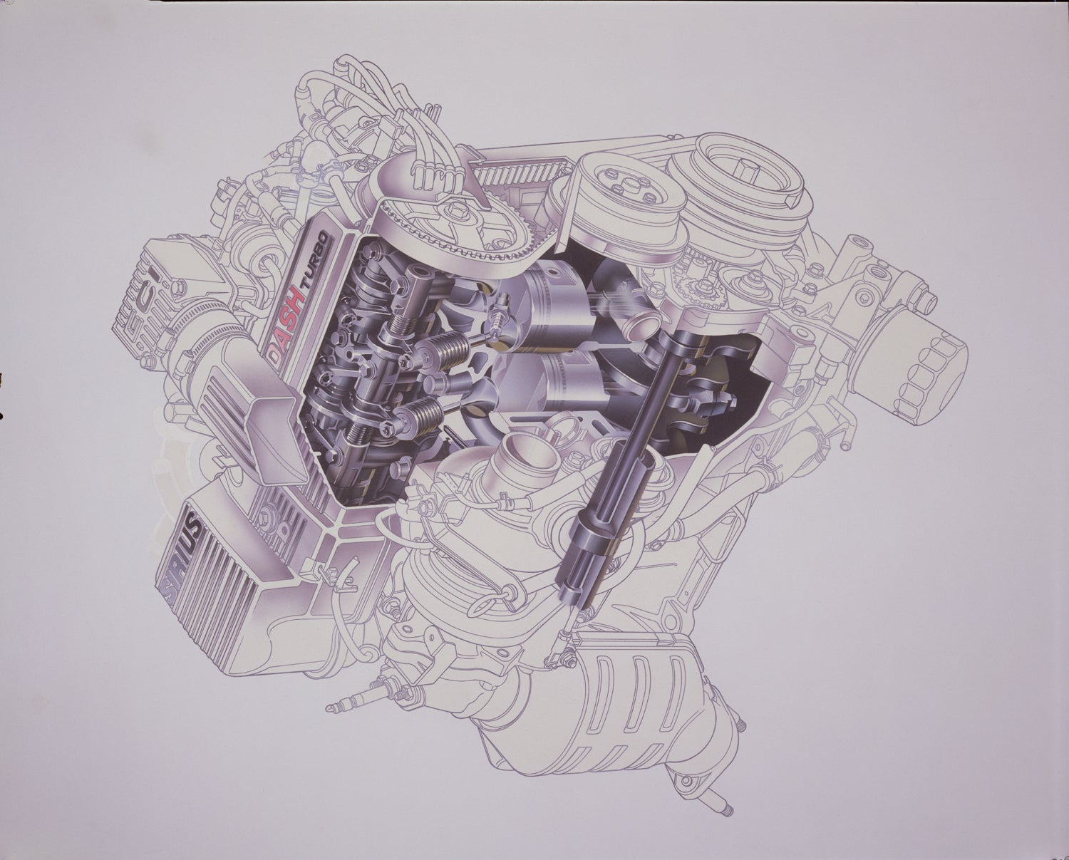 低回転時には2本の吸気バルブのうち1本を休止させることで低速トルクの向上を図った、三菱独自の3×2バルブ方式を採用したシリウスダッシュエンジン