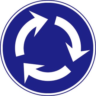 環状の交差点における右回り通行標識