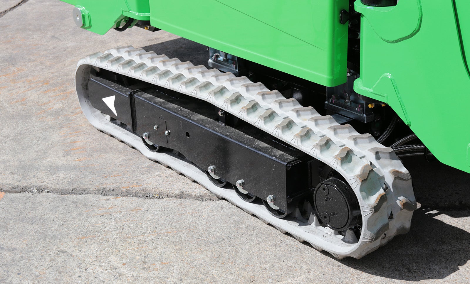 白色のゴムを採用したクローラー部分の写真