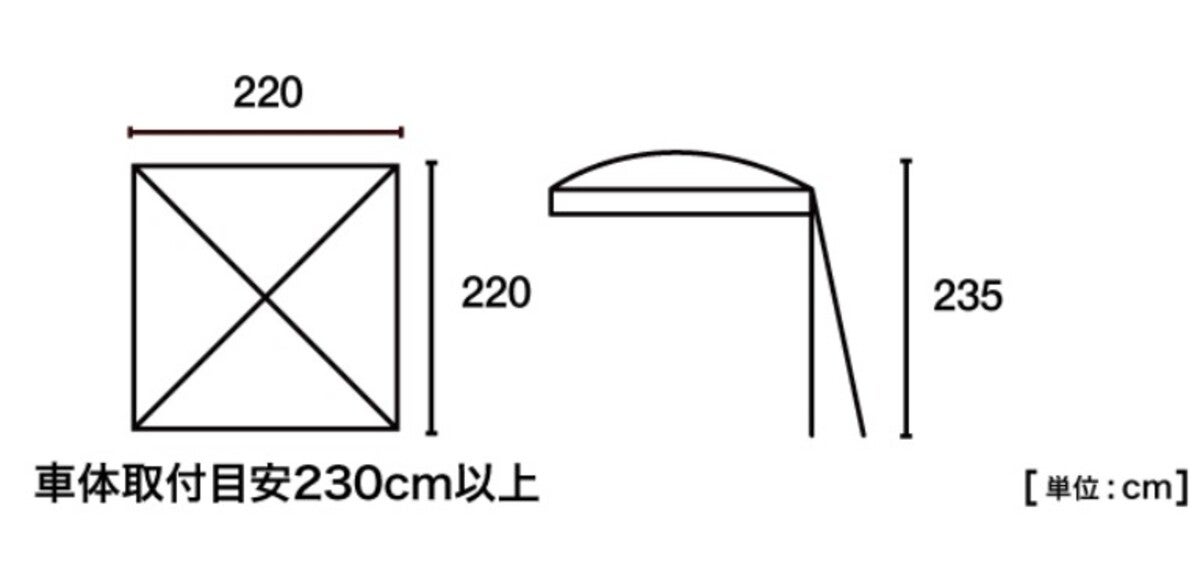 カーサイドタープの展開図面