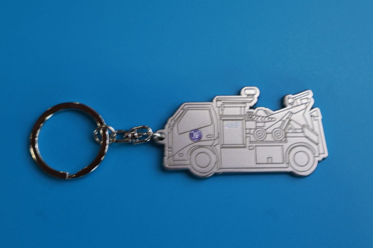 JAFブースでアプリクーポンを提示すると配布されるキーチャームの表面