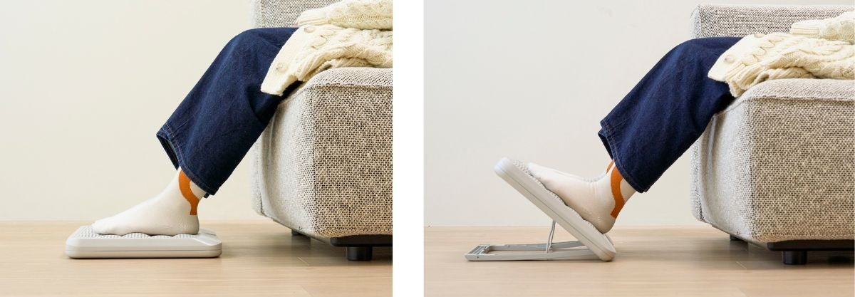 フットヒーターの角度調整比較