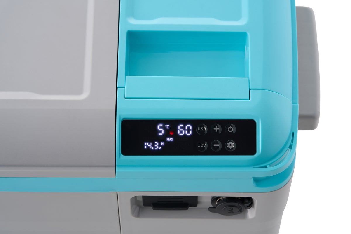 ポータブル保温保冷庫のデジタル表示部分のアップ