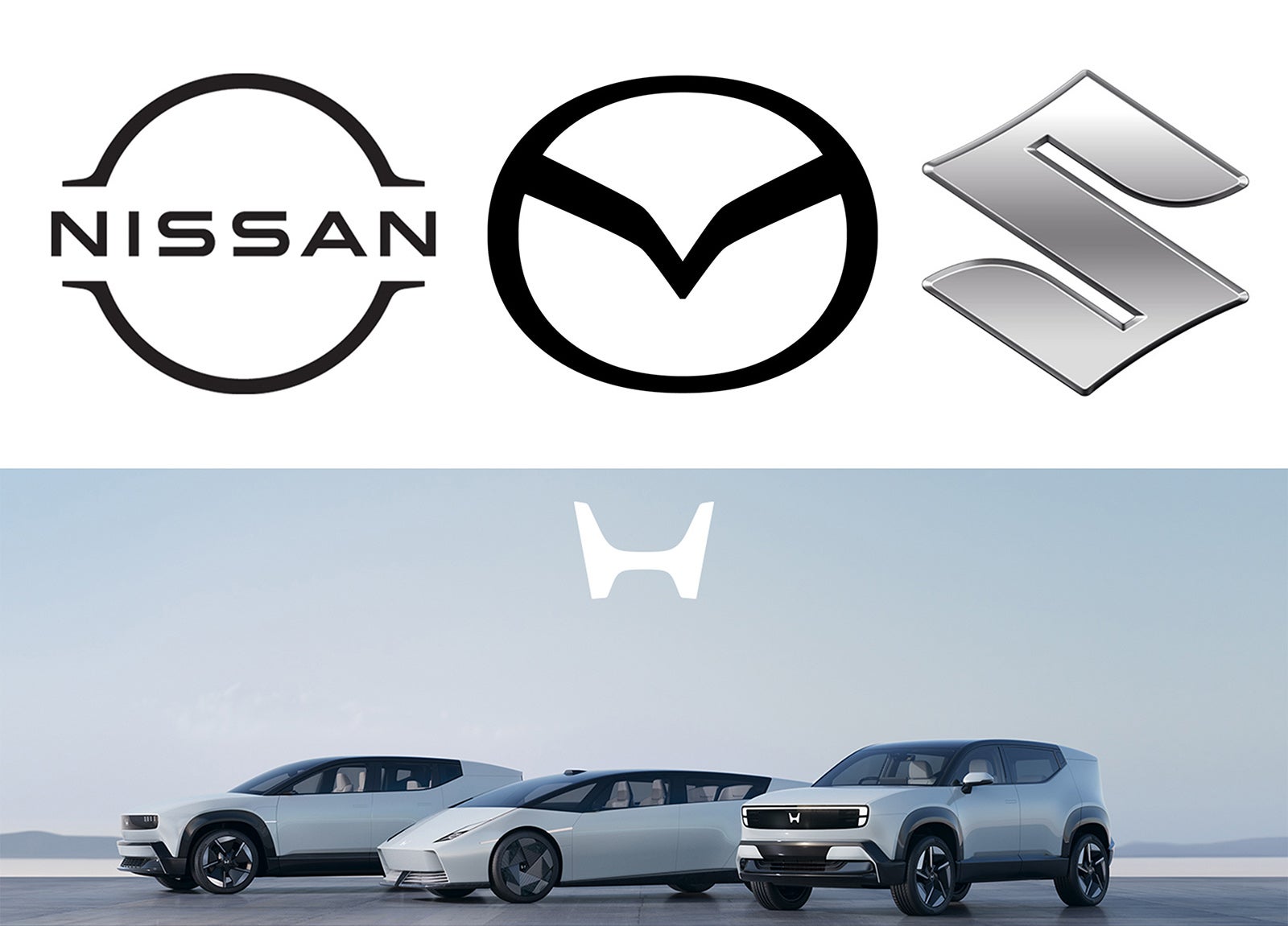 日産、マツダ、スズキ、ホンダの新エンブレム