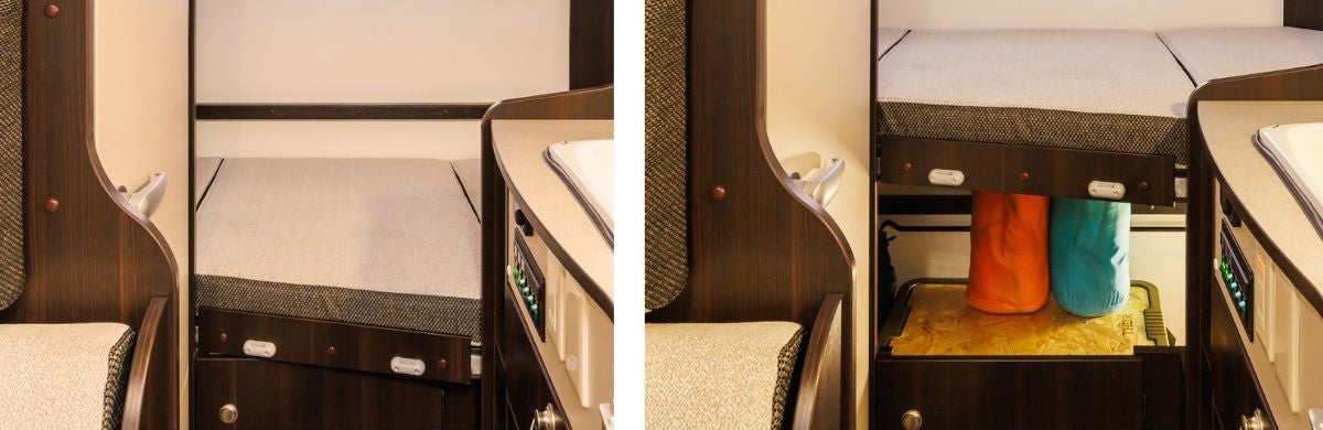キャンピングカーの2段ベッドのアレンジ比較