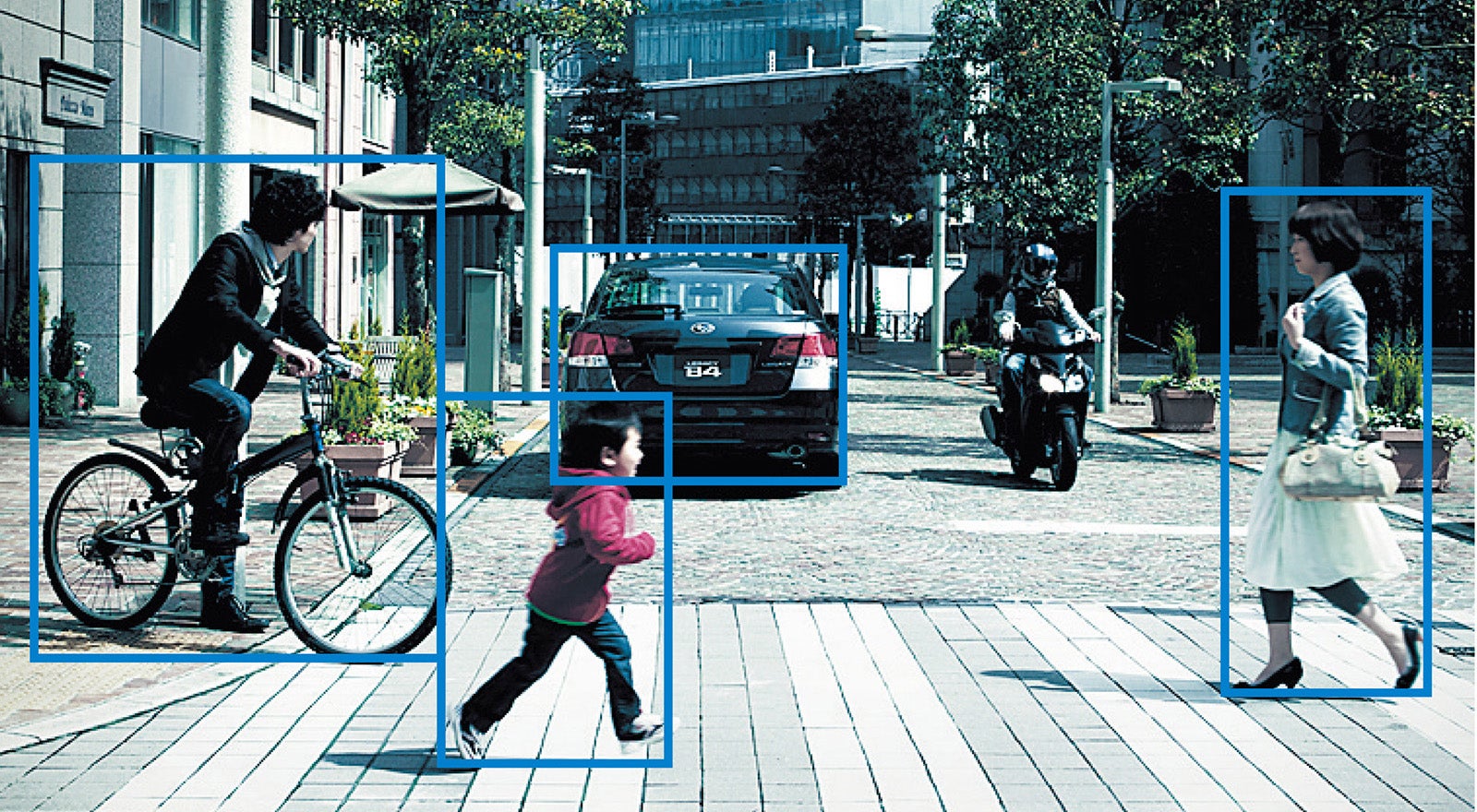 ペダル踏み間違い時加速装置の検知対象のイメージ写真