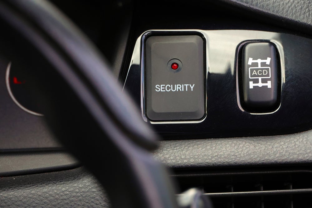 ランサーエボリューションⅨ MRのセキュリティ表示とAWD制御スイッチ