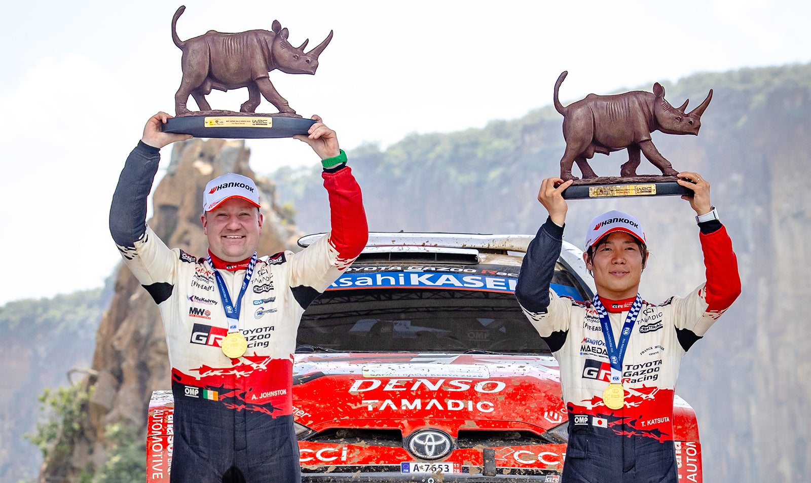 第3戦のサファリ・ラリー・ケニアで優勝した勝田選手（写真右）