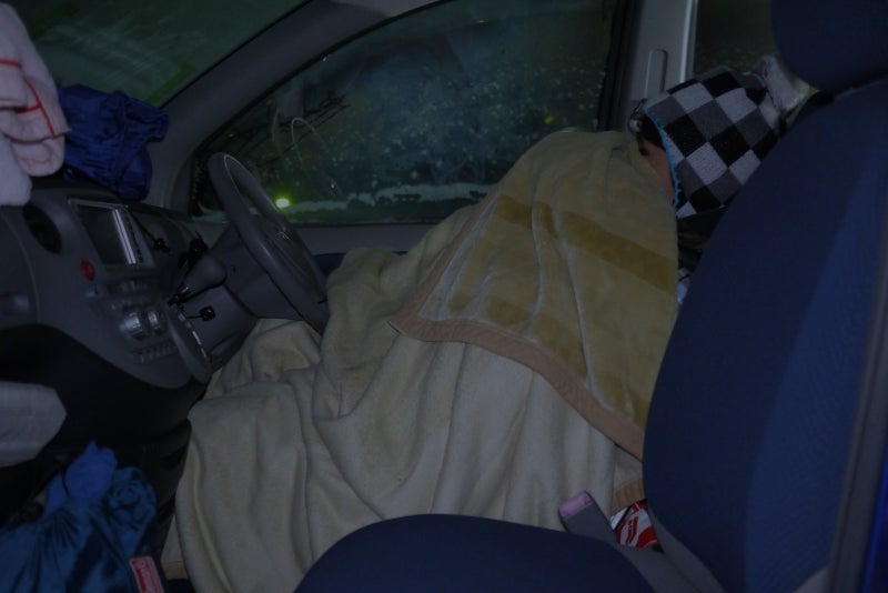 車中泊避難の一例