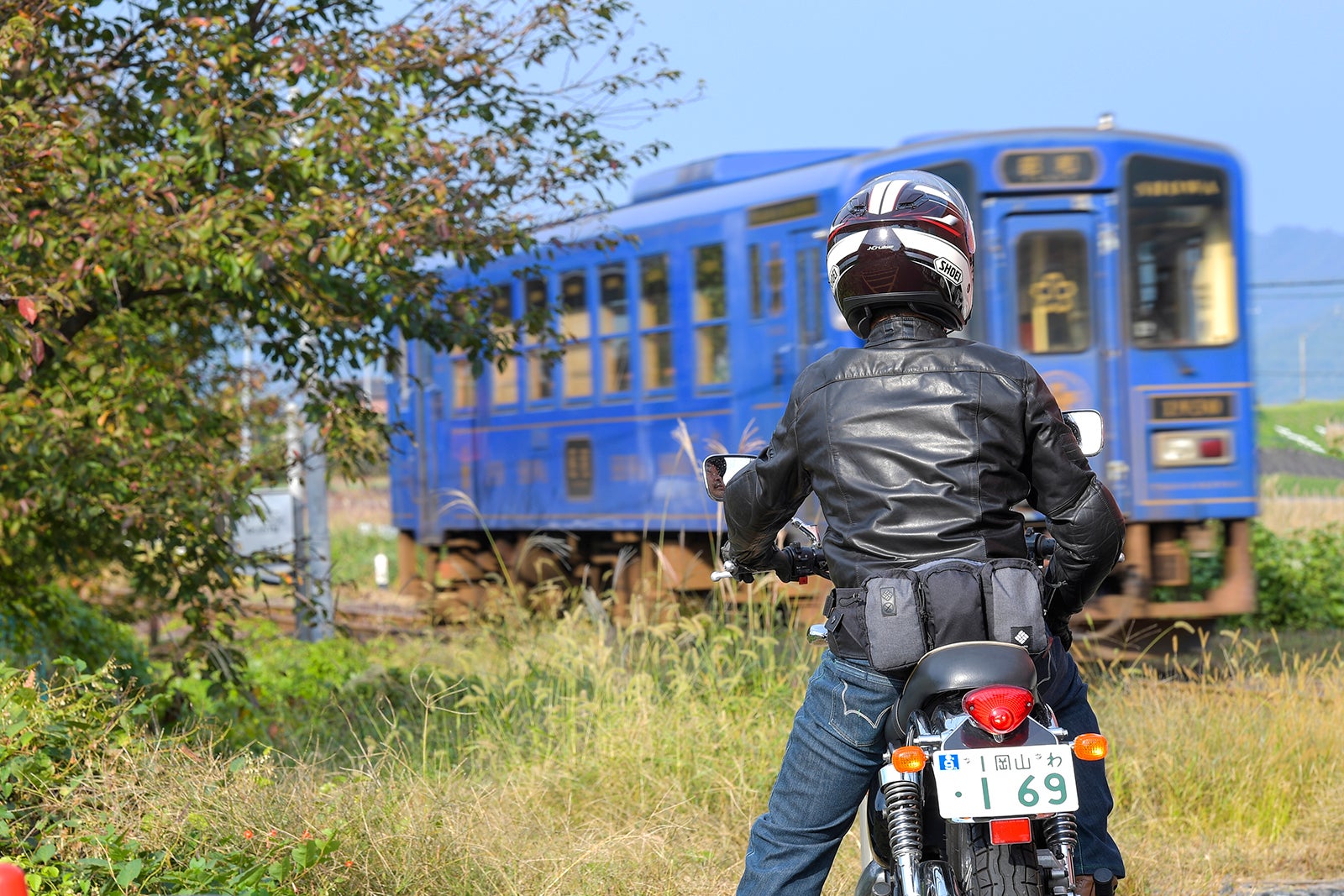 バイクと若桜鉄道
