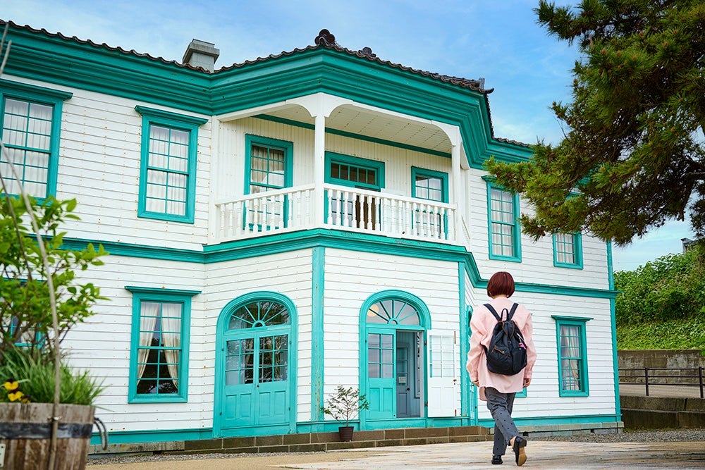 外観も美しい、江差町いにしえ街道の旧檜山爾志郡役所庁舎