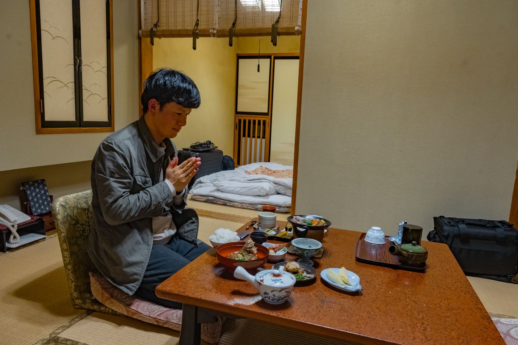 滅多に食べることのない御馳走と一緒に
