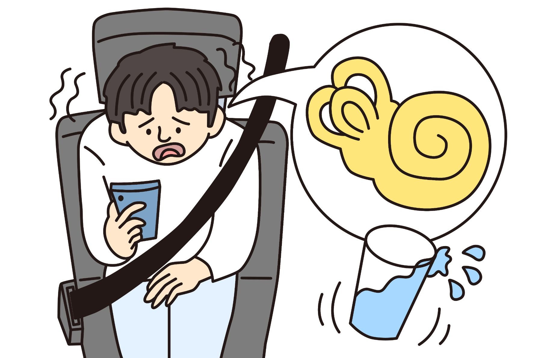 クルマ酔いのメカニズム解説イラスト