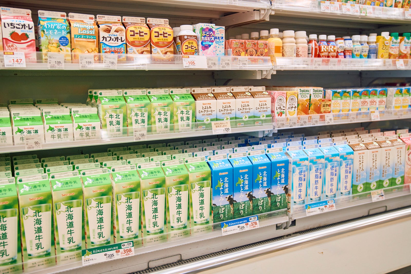 セイコーマートの牛乳売り場