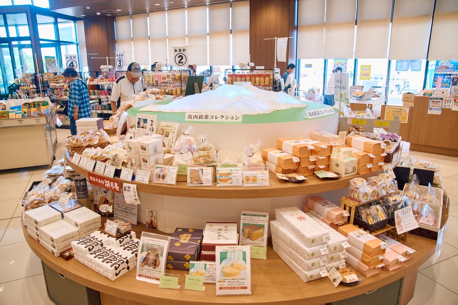 道の駅グランテラス筑西の筑西銘菓のコーナー