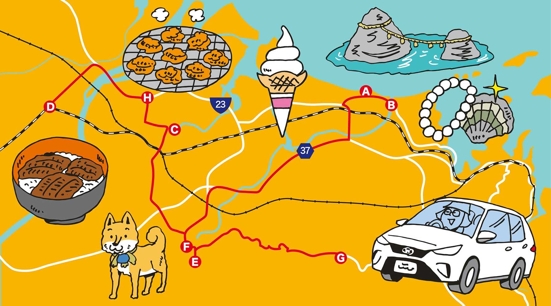 伊勢市のイラストマップ