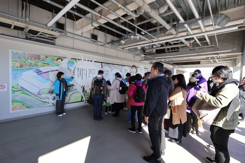 キャプテン翼の壁画前の様子