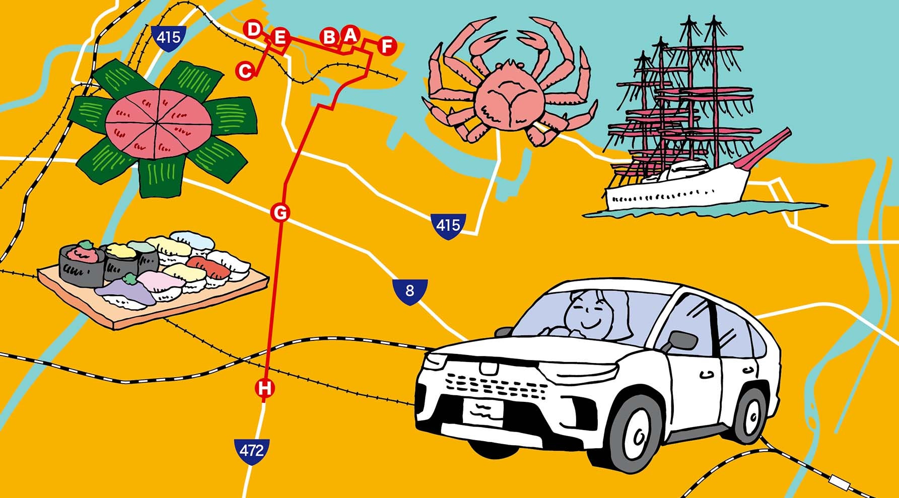 富山県射水市イラストマップ