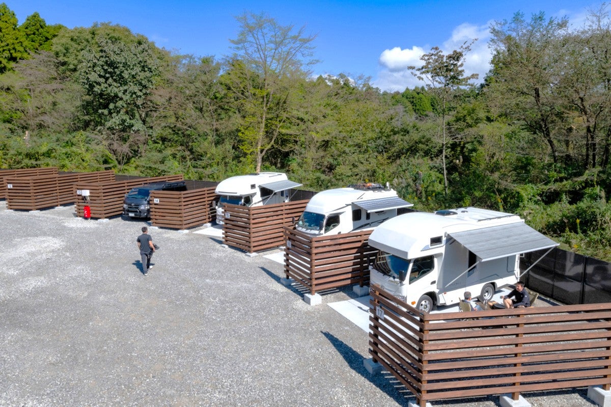 RVパークの区画を上目から撮影