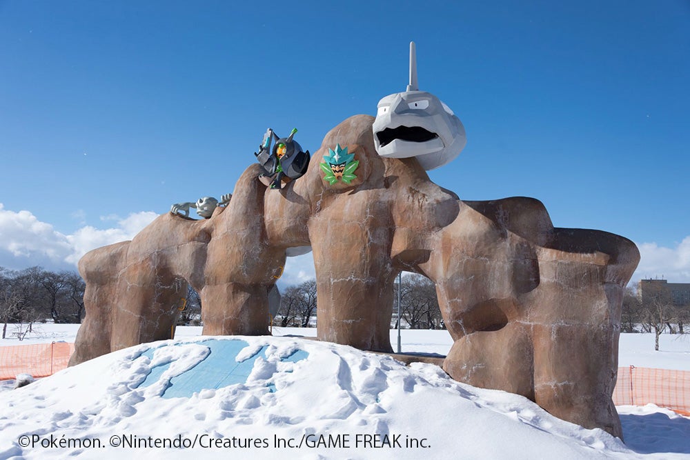 イシツブテやイワークが描かれた、子供に大人気のクライミング遊具