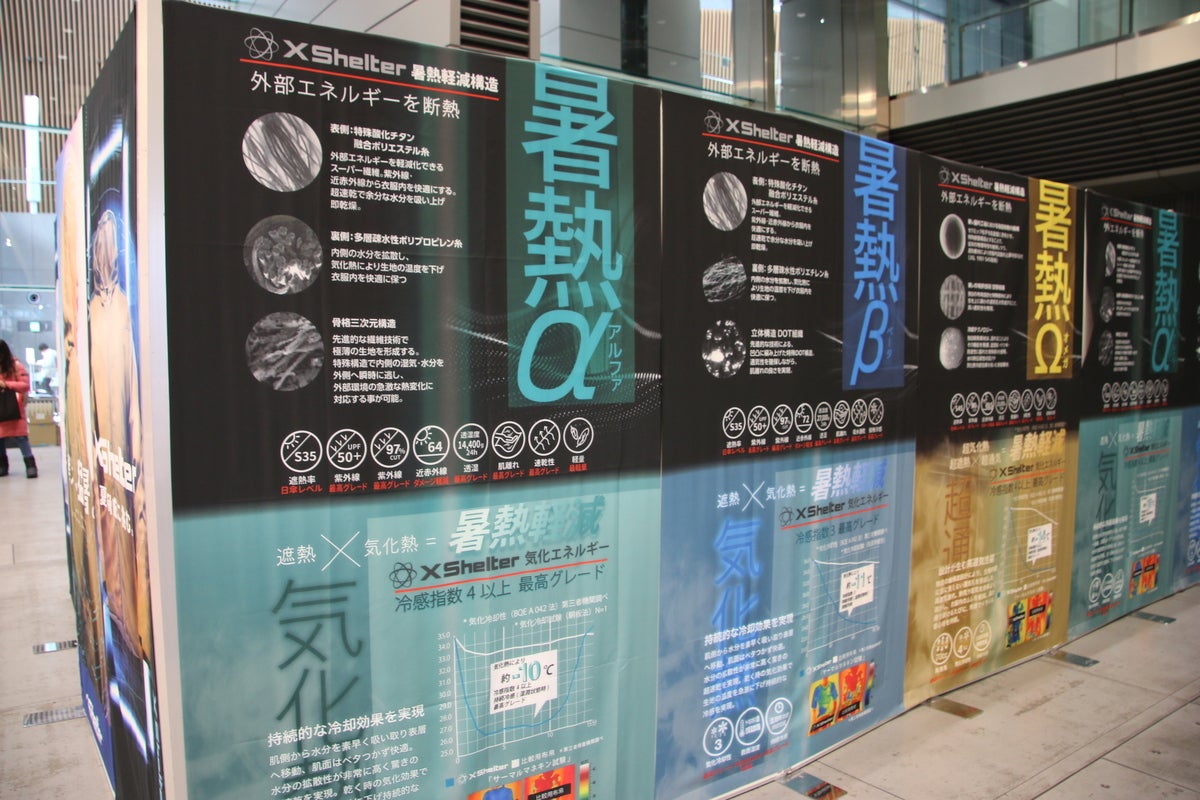 ワークマン展示会での機能解説看板