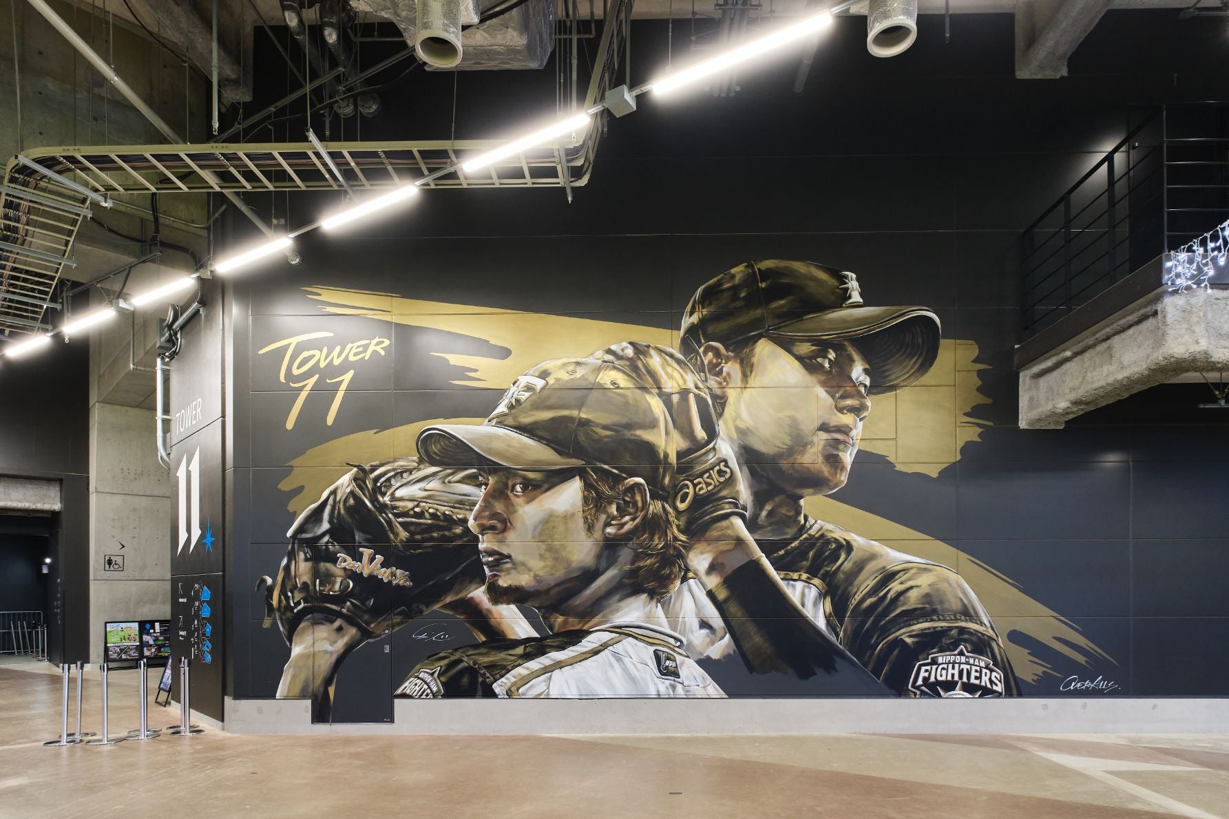 ダルビッシュ有投手と大谷翔平選手が描かれた壁画