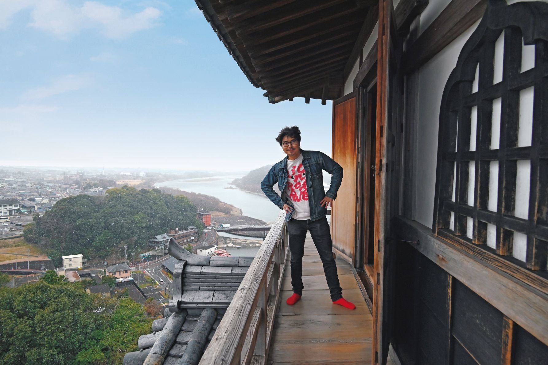 犬山城の天守からの眺めと小澤征悦氏