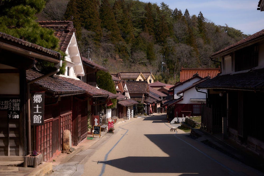 吹屋ふるさと村の町並み