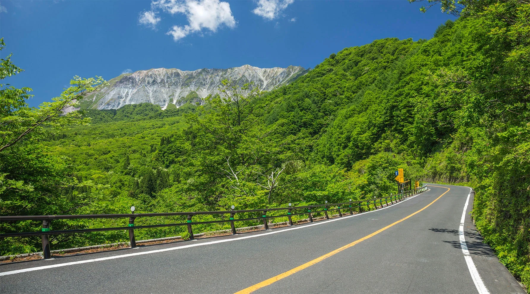 西側からみた姿は富士山のような美しさをもつことから「伯耆（ほうき）富士」とも呼ばれている大山の環状道路