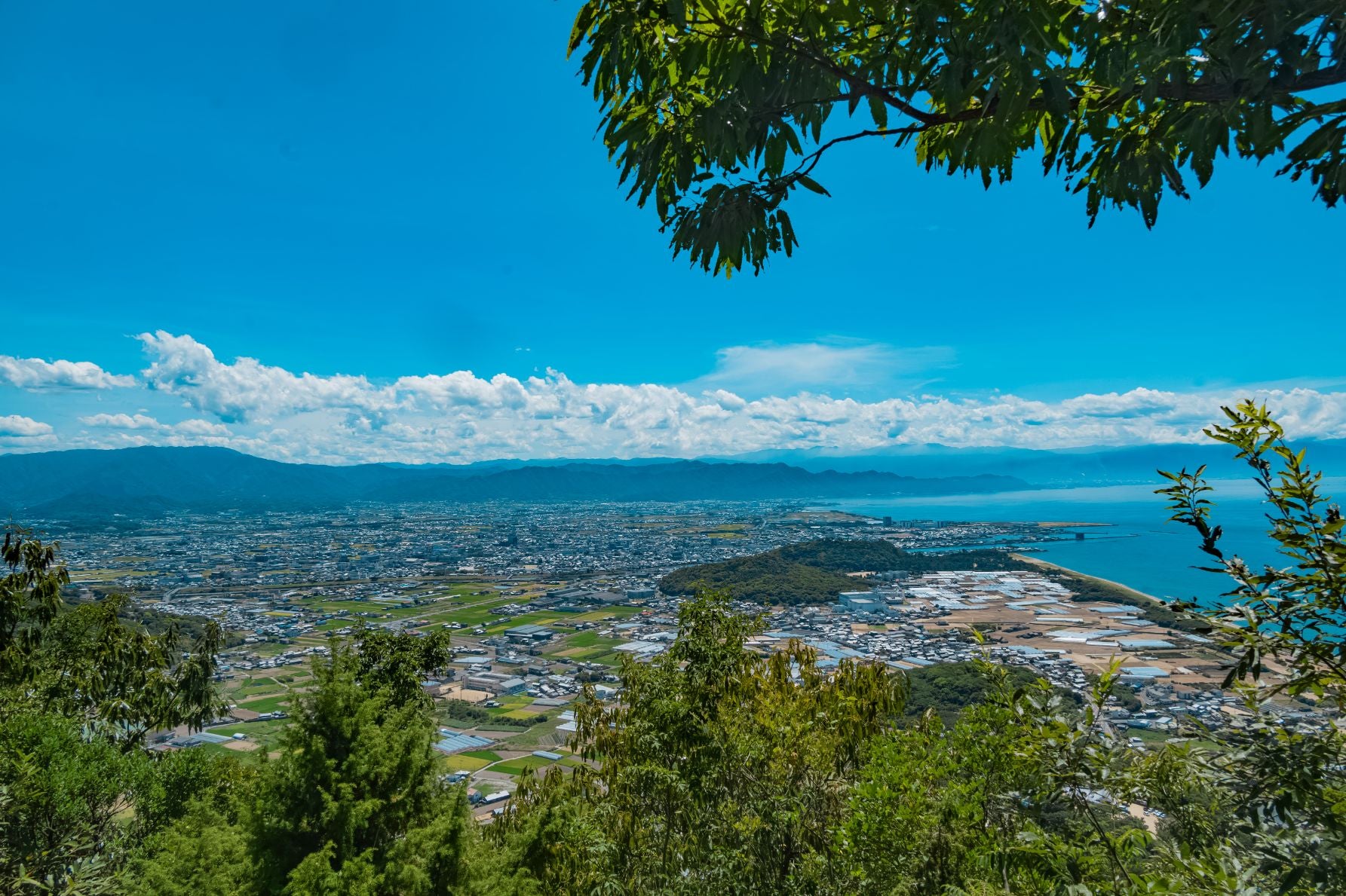 登山道の途中の、唯一開けていた場所から見た景色