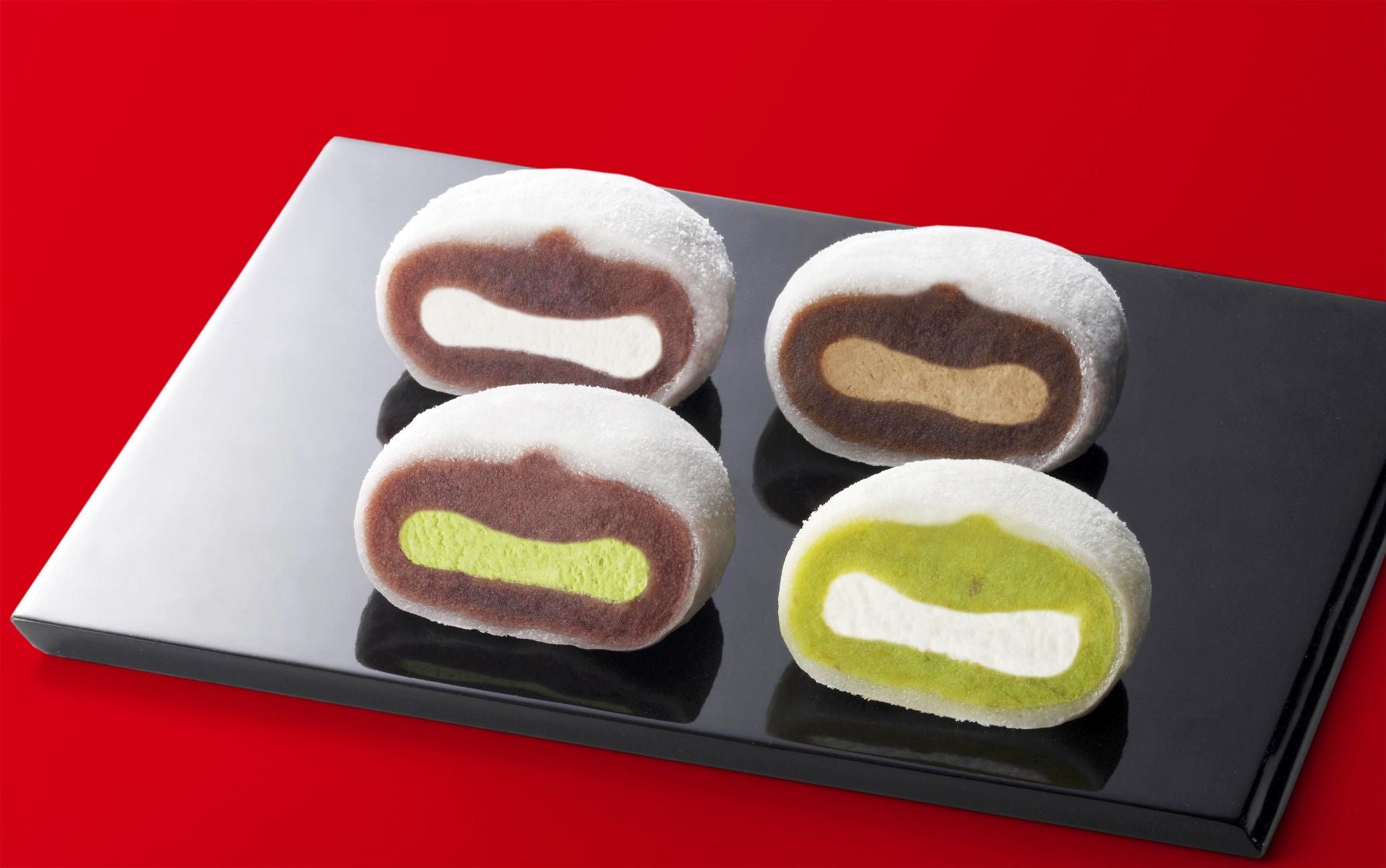 お茶の井ヶ田喜久水庵「喜久福」４種詰合せ8ヶ入1,300円（抹茶生クリーム、生クリーム、ずんだ生クリーム、ほうじ茶生クリーム）