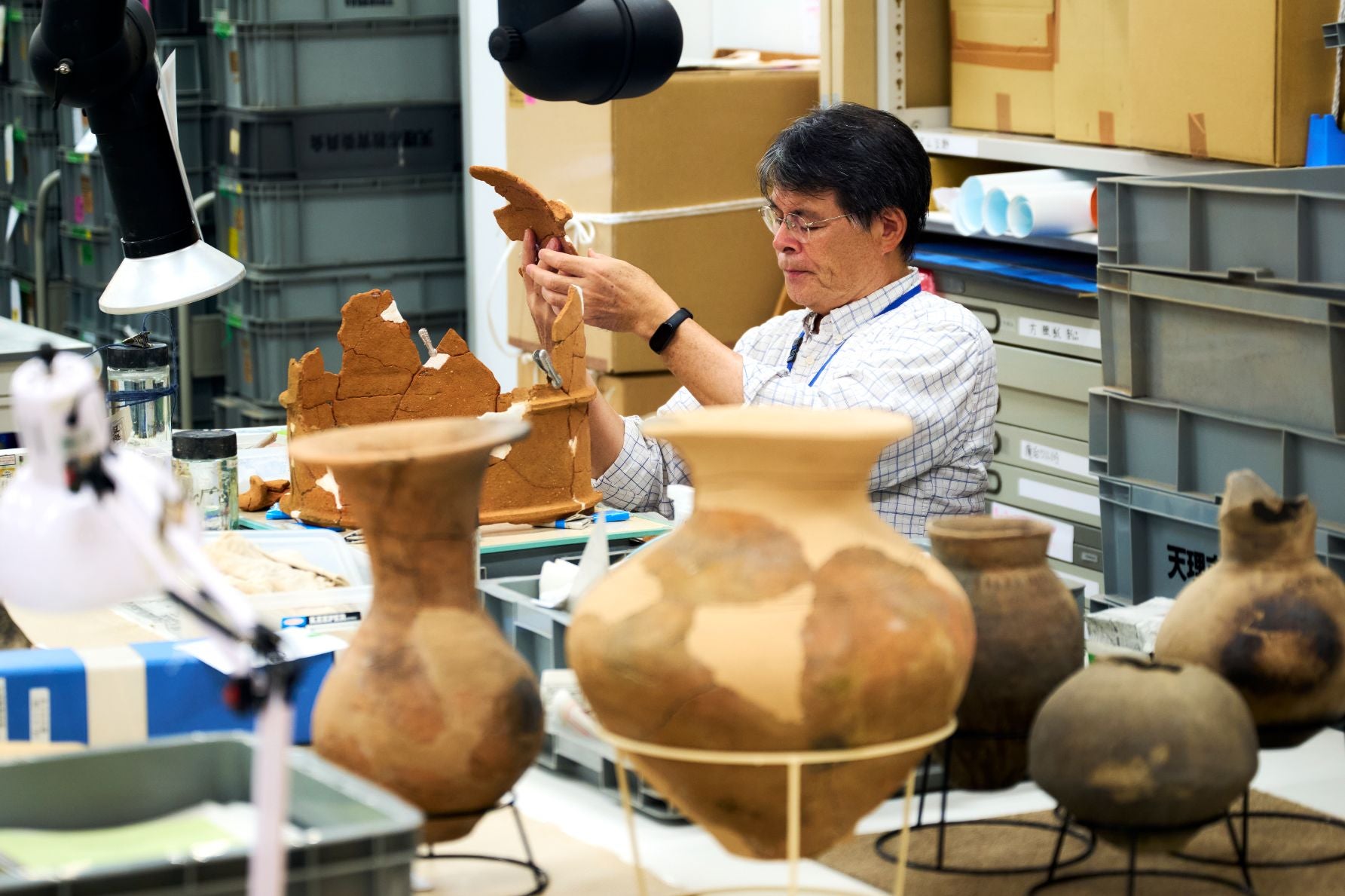 文化財の修理作業