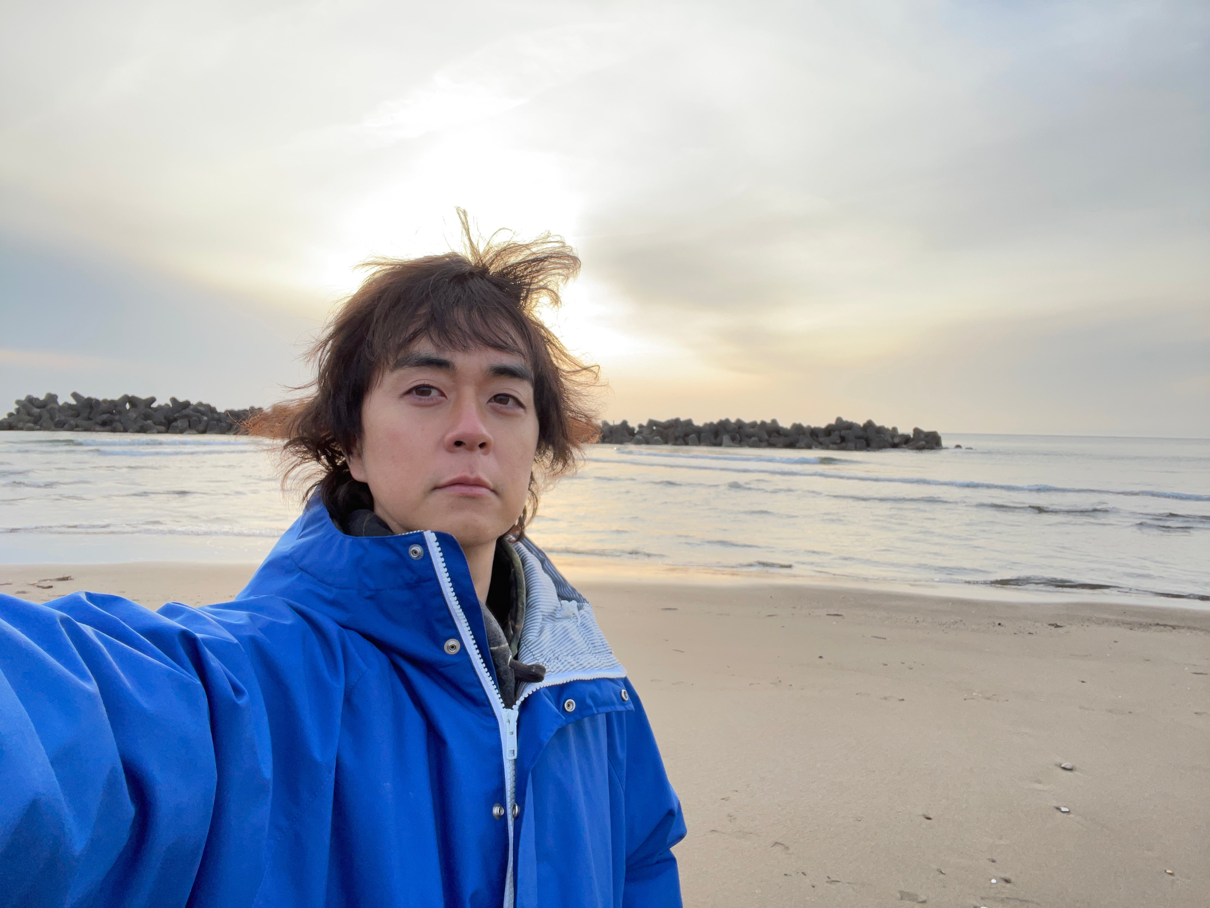 秋田の海岸で撮った夕日ショット