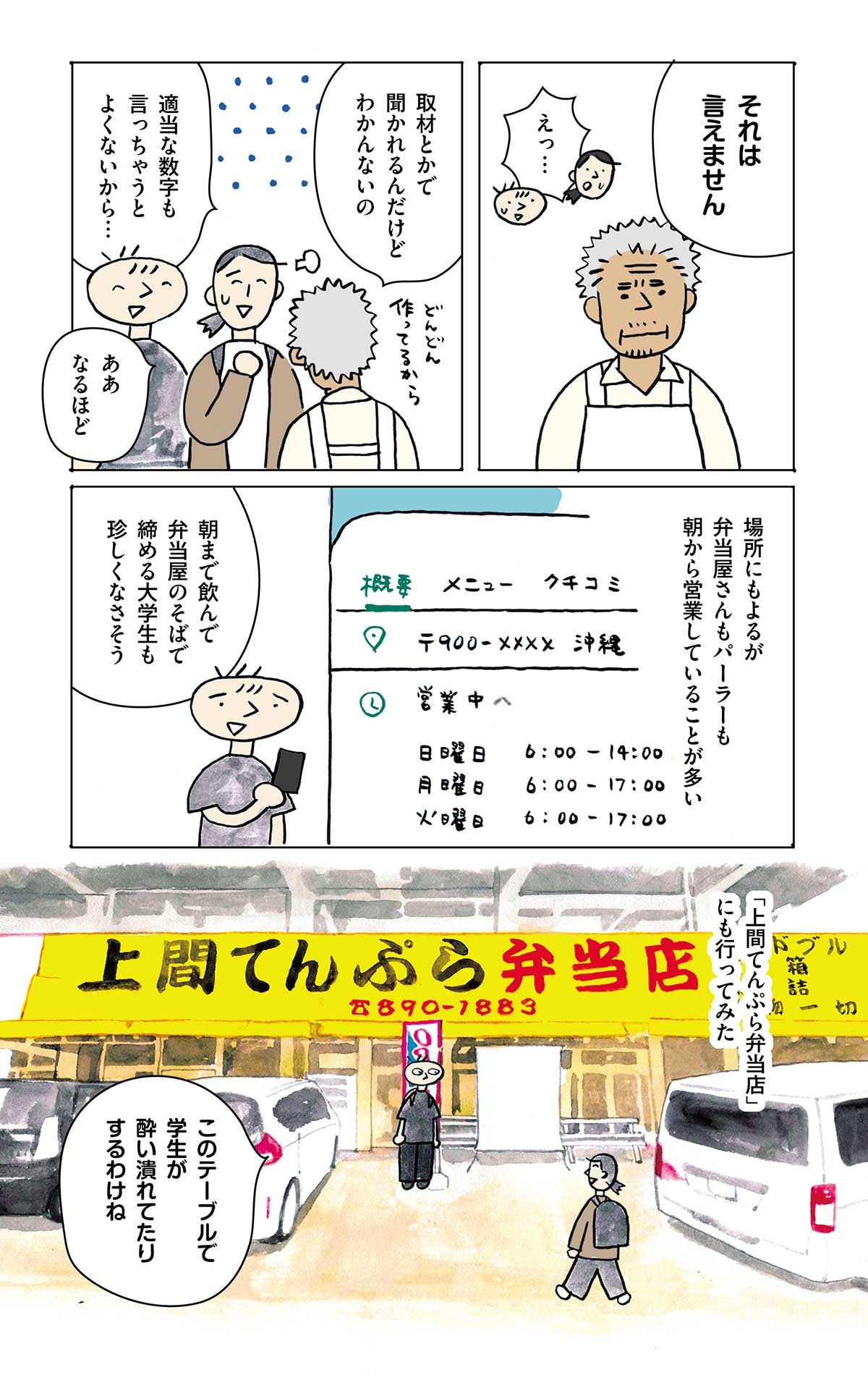 学生食堂ワンダフルワールド・36食目・上間てんぷら弁当店へ