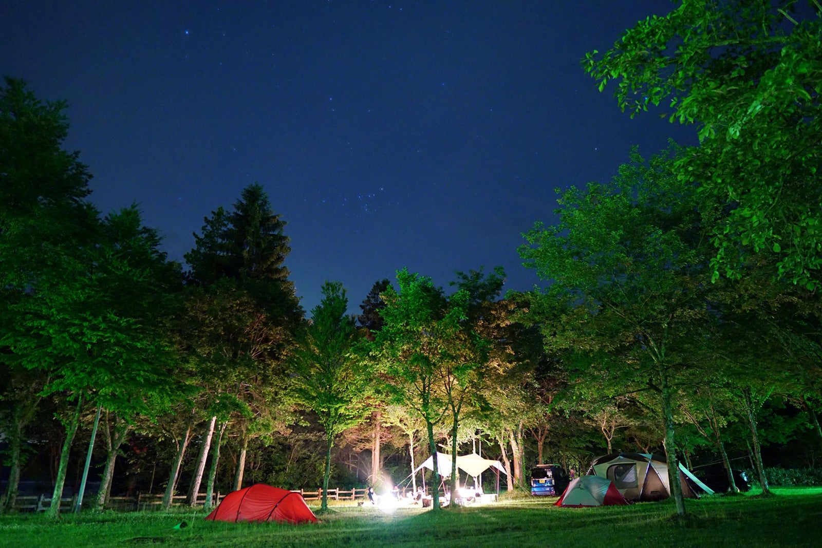 夜のキャンプ場