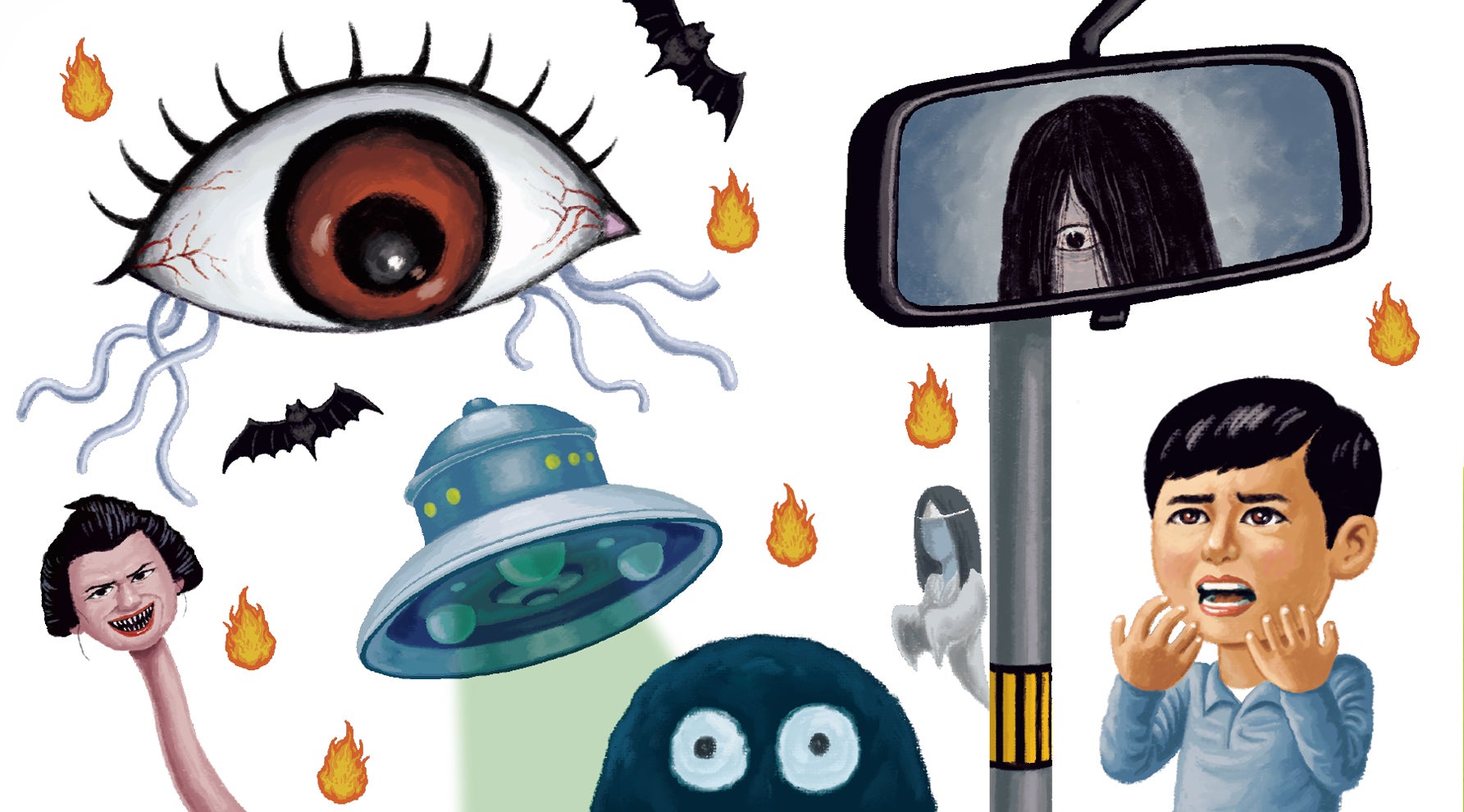 本当にあった怪奇談、UFO、幽霊、ろくろ首