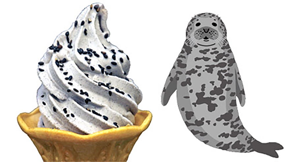 あざらしをイメージしたソフトクリーム