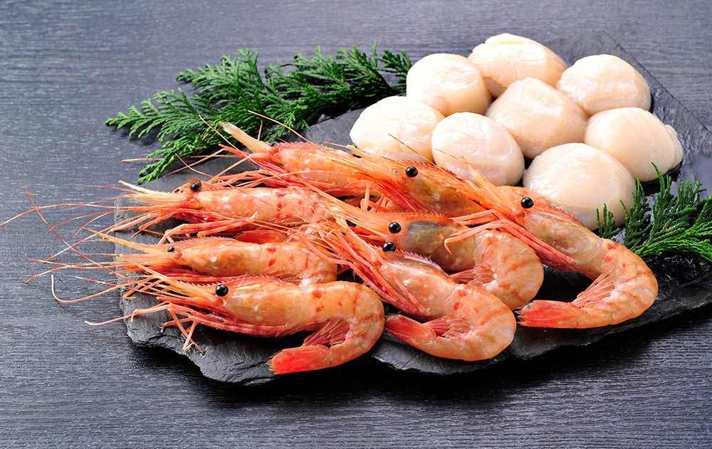 ぼたんえびとほたて