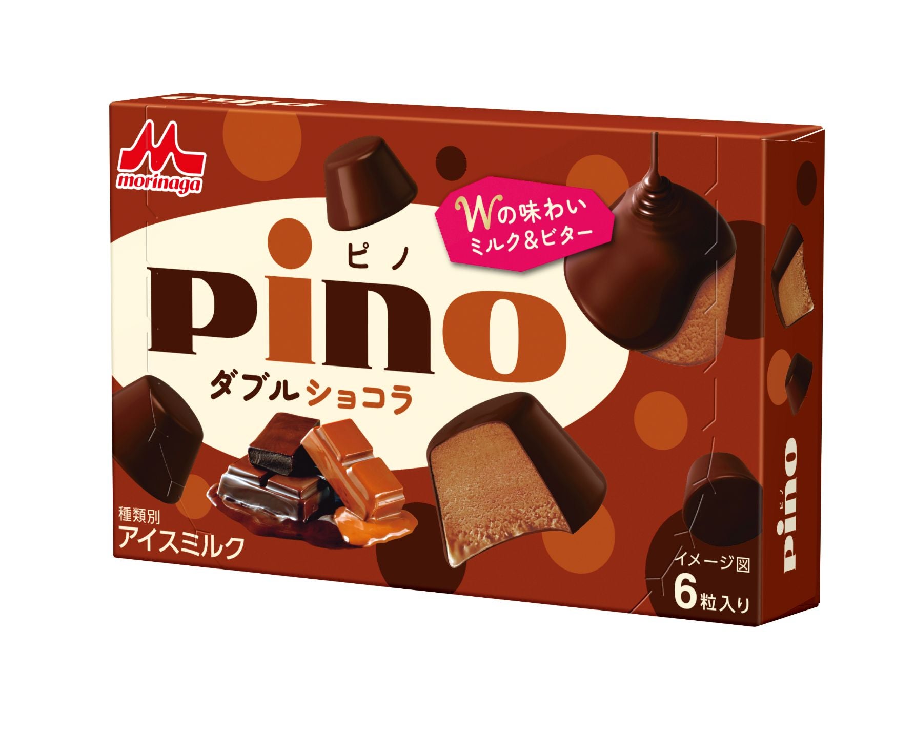 森永乳業「Pino(ピノ)　ダブルショコラ」 60mL（10mL×6粒） 〇〇円