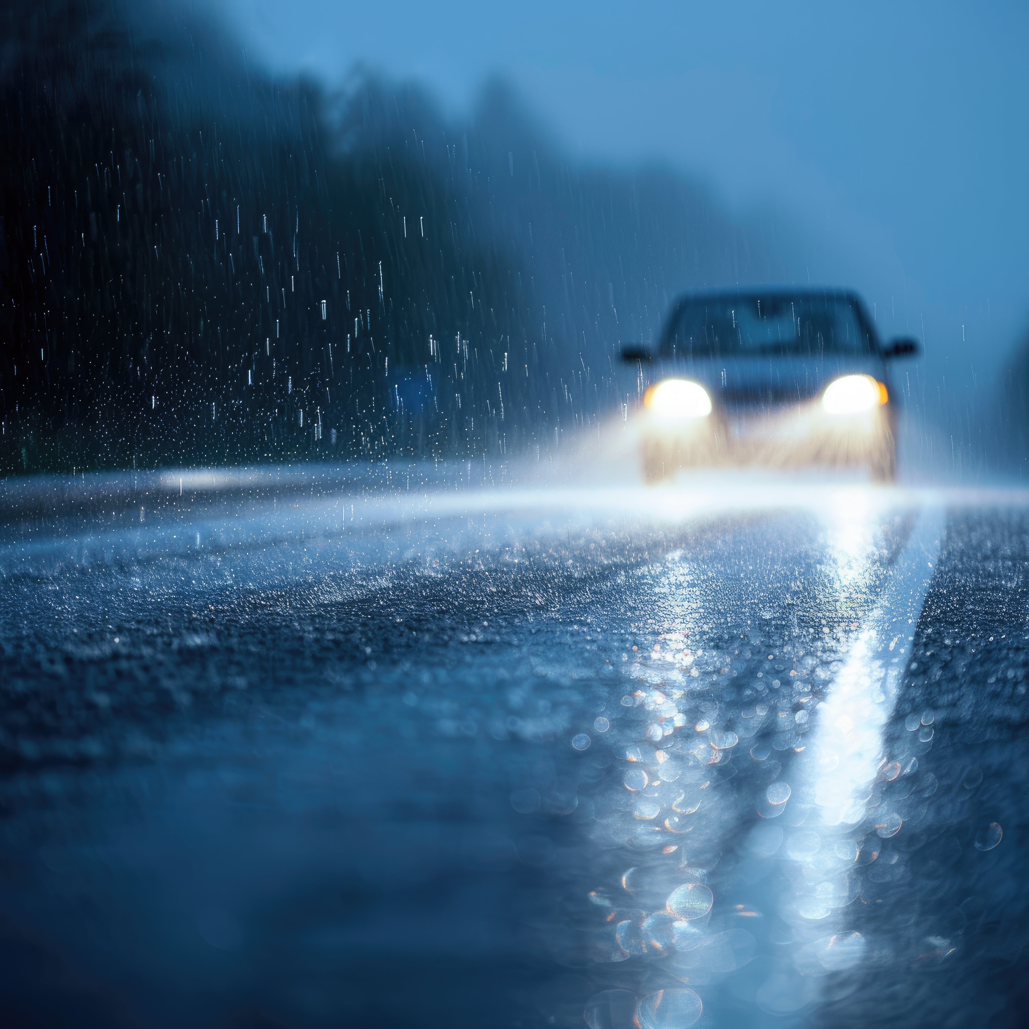 雨の路面イメージ