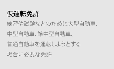 仮運転免許の説明