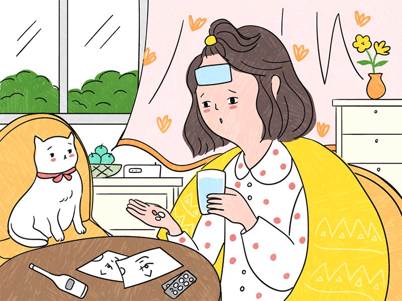 風邪薬を飲むイメージ