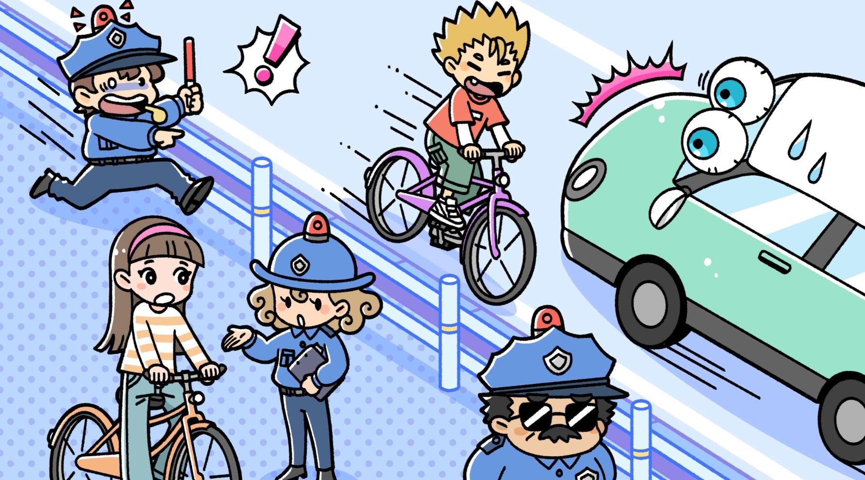 自転車取り締まり中の現場を逆走でスルーしたら青切符?