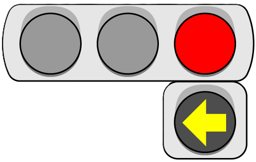 黄色の灯火の矢印