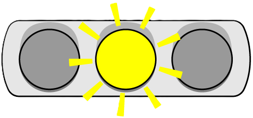 黄色の灯火の点滅