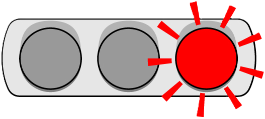 赤色の灯火の点滅